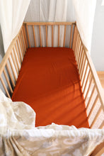 Load image into Gallery viewer, CINNAMON COTTON JERSEY FITTED COT SHEET
